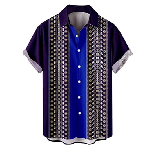 Image of Men's Distressed Henley Shirts Vintage Short Sleeve T-Shirts Washed Cotton Casual V-Neck Button Tee Shirts Black Polo Shirt Men Mens Graphic t Shirts Streetwear Blouse (Blue,M)