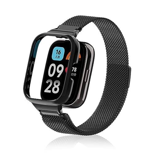 Image of Niboow Strap Compatible with Xiaomi Redmi Watch 3 Active, Men Women Magnet Stainless Steel Mesh Metal Breathable Watch Bands for Xiaomi Redmi Watch 3 Active - Black