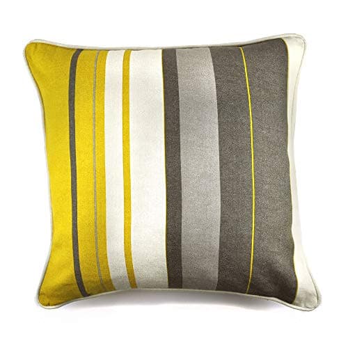 Image of Fusion - Whitworth Stripe - 100% Cotton Filled Cushion - 43x43cm (17x17") in Ochre