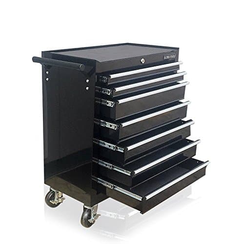 Image of US PRO BLACK TOOLS AFFORDABLE STEEL CHEST TOOL BOX ROLLER CABINET 7 DRAWERS