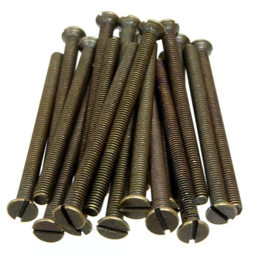 Image of Antique Brass Screws Flat Head - M3.5 x 50mm Long - For Electrical Switch and Socket (20)