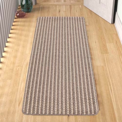 Image of Rugs by Desire Eden Washable door mat Kitchen mat - Floor mat Door Dirt Trapper - Non Slip Door mats indoor - Beige, 57x200 cm