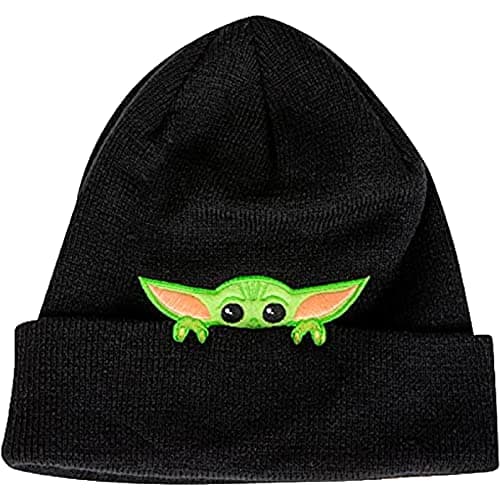Image of Star Wars Mandalorian Baby Yoda Child Winter Beanie Cap Black