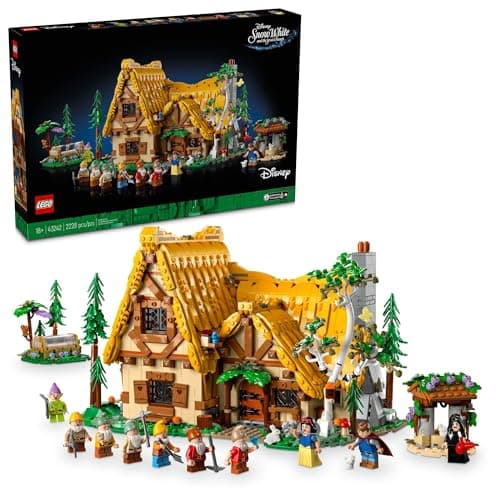 Image of LEGO Disney Snow White and The Seven Dwarfs’ Cottage Building Kit for Adults, Build and Display Disney Princess Set with 10 Minifigures Including Snow White, Gift for Fans of The Classic Movie, 43242
