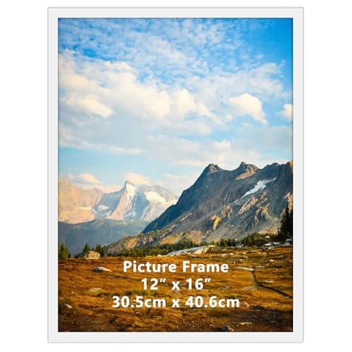 Image of Giftgarden 30x40cm Picture Frame White, Wall-Mounted 12x16 inch Picture Frame for Landscape, Portrait and Artwork - Horizontal or Vertical Display