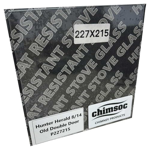 Image of Chimsoc Replacement Stove Glass - Hunter Herald 8/14 (Old) Double Door/Midi 14 / Woodburner Medium (227mm x 215mm Rectangular)