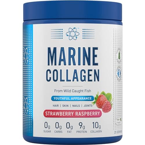 Image of Applied Nutrition Marine Collagen Powder - Hydrolysed Collagen Protein, Healthy Skin, Hair, Nails (Strawberry & Raspberry) (300g - 25 Servings)