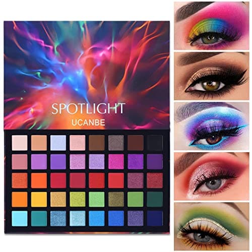 Image of UCANBE Spotlight Eyeshadow Palette Professional 40 Color Eye Shadow Matte Shimmer Makeup Pallet Highly Pigmented Colorful Powder Long Lasting Waterproof Eye Shadow