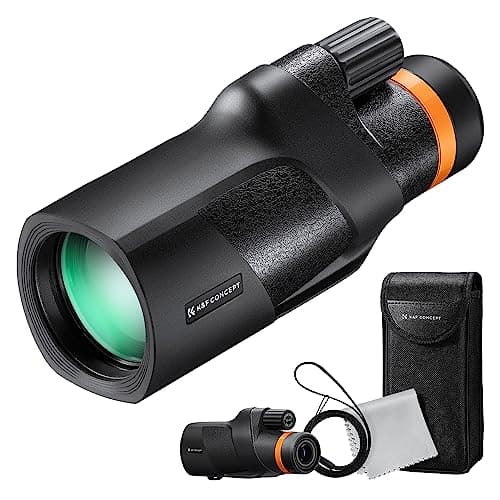 Image of K&F CONCEPT 12X50 High Power Monocular,Waterproof HD Pocket Monoculars Scope for Adults with BAK4 Prism & FMC Lens- IP66 Waterproof- for Bird Watching Hiking Hunting Camping Travelling, Black