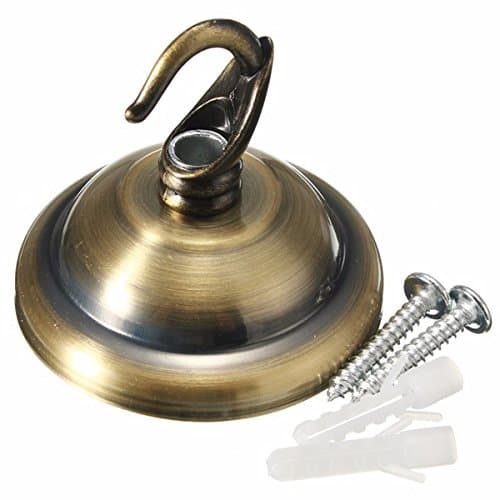 Image of MASUNN Vintage Ceiling Rose Hook Plate Holder For Light Fitting Chandelier Lamp-Antique Brass