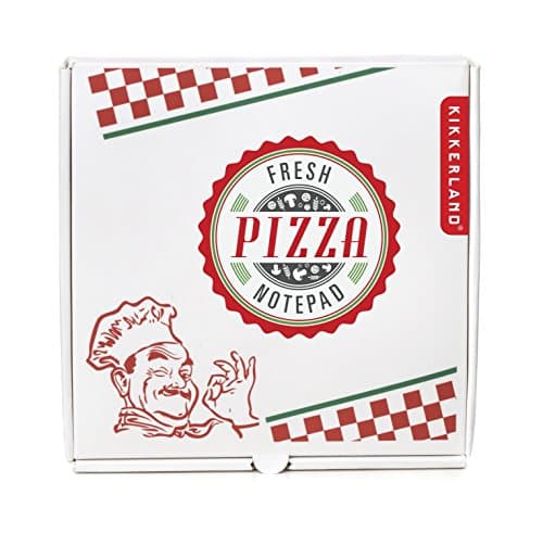 Image of Kikkerland Pizza Notepad, 130 Notes, Box Holder