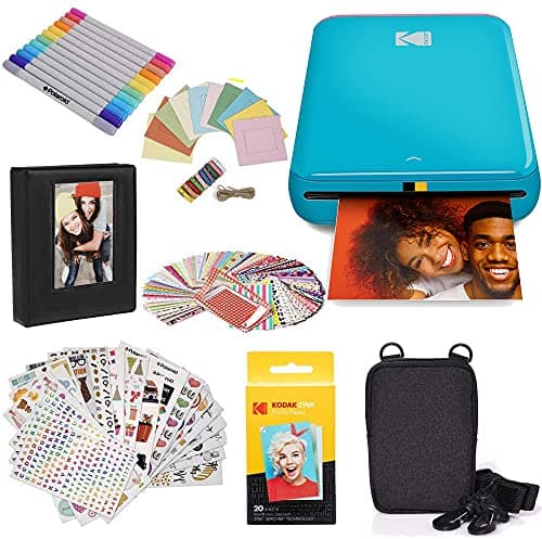 Image of KODAK Step Instant Photo Printer With Bluetooth/NFC, ZINK Technology & KODAK App for iOS & Android (Blue) Gift Bundle