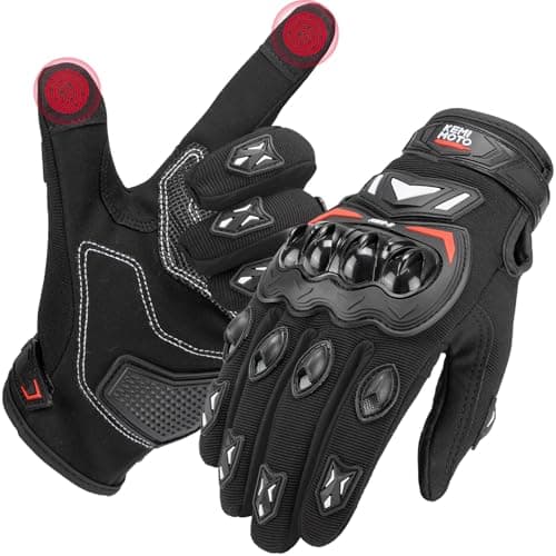 Image of KEMIMOTO Motorbike Gloves Men Women, Touchscreen Motorcycle Gloves, Summer Breathable Motorbike Gloves for Motocross, MTB Riding, Road Racing, Climbing
