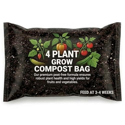 Image of Pluto Packaging 4 Plant Grow Bags For Vegetable Crops With Balanced Nutrients & Great Water Retention (38 Litres (1 Bag))