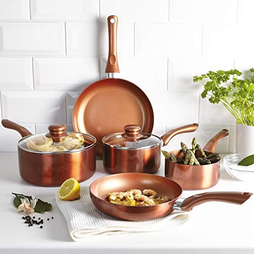 Image of URBN-CHEF Copper 5 PCS Cookware Saucepans and Frying Pan Pot Set