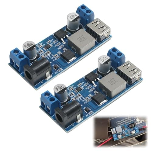 Image of 2Pcs DC-DC 5A Power Buck Converter, Power Down Module, 12V to 5V/24V to 12V High Efficiency Voltage Regulator, Step-Down Module with USB Port for DIY Electronics Projects, 9-36V Input Compatibility