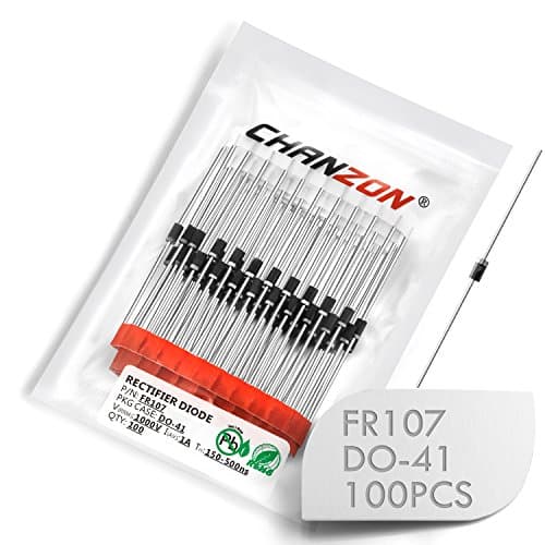 Image of (Pack of 100 Pieces) Chanzon FR107 Fast Recovery Rectifier Diode 1A 1000V 150-500ns DO-41 (DO-204AL) Axial 1 Amp 1000 Volt Electronic Diodes