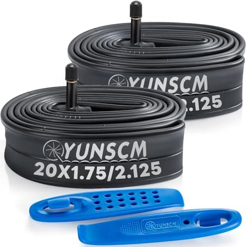 Image of YunSCM 2-PCS 20" Bike Tubes 20x1.75 20x1.90 20x1.95 20x2.0 20x2.10 20x2.125 SV/AV32mm Schrader Valve 20" Bicycle Inner Tubes Compatible with 20x1.75/1.90/1.95/2.0/2.10/2.125 Tyre Tube