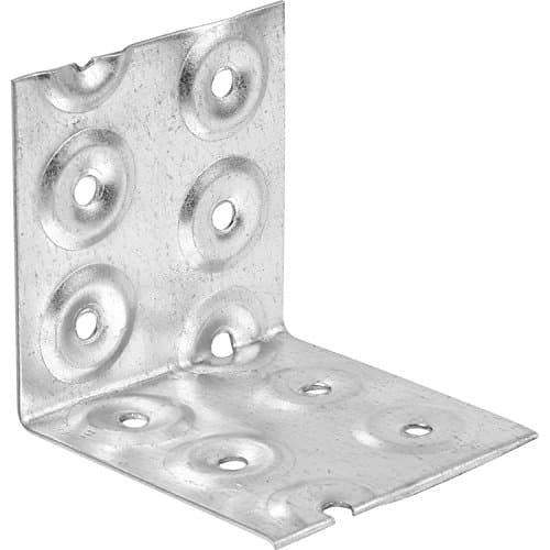 Image of BPC Fixings Galvanised Nail Plate Angle Bracket 10-Piece Set, 100 mm Length x 100 mm Width