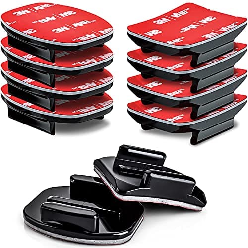 Image of MiPremium Adhesive Mount Kit Sticky pads for GoPro Hero 13 12 11 10 9 8 7 6 5 Session & Other Action Cameras Flat & Curved Helmet Mounting attachment Accessories (10 Pack)