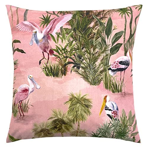 Image of Paoletti Platalea Outdoor Polyester Filled Cushion, Blush, 43 x 43cm