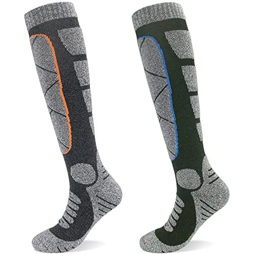Image of Smlper Thermal Ski Socks for men 9-12 Cold Weather Knee-High Thermal Socks for Men Thick Cushioned Cycling Riding Mountaineering Skiing Socks