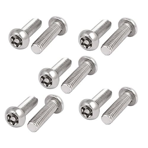 Image of Sourcingmap M6x20mm 304 Stainless Steel Button Head Torx Six-Lobe Security Tamper Proof Screws 10pcs