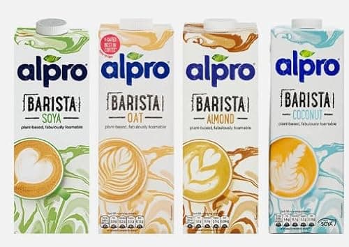 Image of Alpro Barista Bundle - OAT, SOYA, ALMOND, COCONUT - 4 x 1ltr