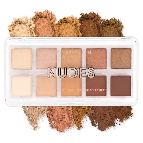 Image of Profusion Cosmetics 10 Shade Eyeshadow Palette - High Pigmented Multi-Finish Colors, Vegan & Cruelty-Free, Create Stunning Looks On-the-Go - Travel-Friendly & Versatile Makeup, Nudes