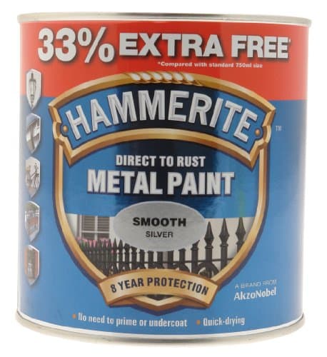 Image of Hammerite 5158234 750ml Metal Paint - Smooth Silver