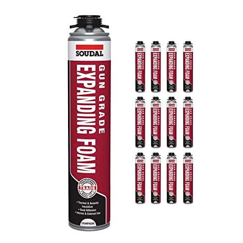 Image of 12 x Gap Filler Expanding Foam Soudal Gun Grade 750ml PU Polyurethane Foam Can
