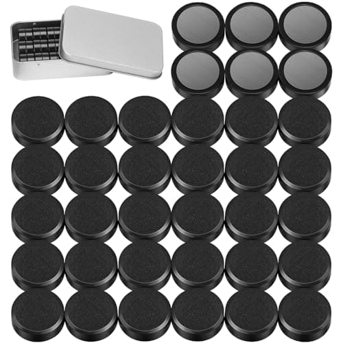 Image of Wukong Pack of 36 Circle Magnets for Whiteboard, Black, Fridge Magnets for Magnetic Board, School, Seminars, Fridge Magnet, Lockers and Photos, Diameter 20 mm, 8 mm Thickness