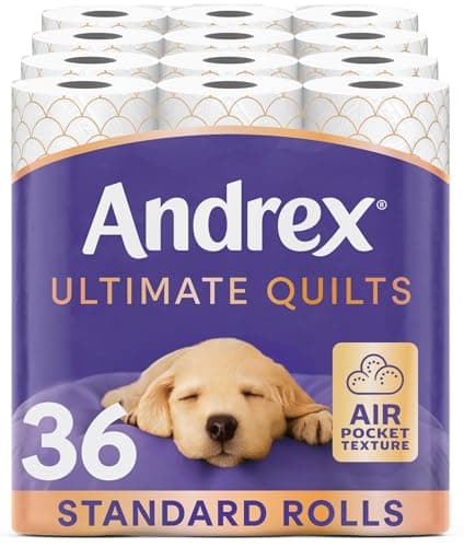 Image of Andrex Ultimate Quilt Toilet Roll - 36 Toilet Rolls, 3-Ply, Bulk Buy, Soft, Thick Sheets, FSC Certified