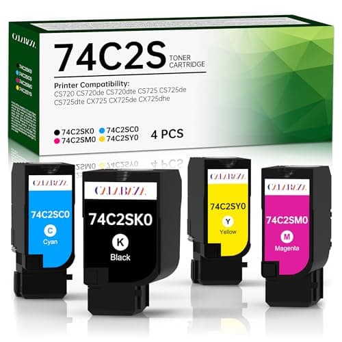 Image of CS725 Toner Cartridge Compatible for Lexmark CX725 Toner for Lexmark CS720de CS720dte CS725de CS725dte CX725 CX725dte Printer (Black Cyan Magenta Yellow),7K Pages