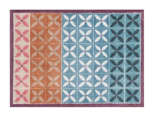 Image of Turtle Mat, Flower Fields 60X85cm Multi - Dee Hardwicke design - Highly absorbent Indoor barrier mat with Multi-Grip backing