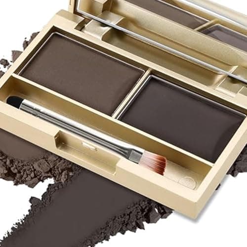 Image of 2-Colour Eyebrow Palette – Multi-Purpose Use for Eyeshadow Hairline & Contour – Waterproof & Long-Lasting – Compact & Portable Brow Kit – Dark Brown Powder for Natural Finish