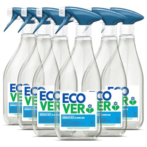 Image of Ecover Bathroom Cleaner Mint & Cucumber (6 x 500 ml), Cleaner with Plant-Based, Biodegradable Ingredients, Powerful Cleaning Agent Against Soap Residue and Limescale