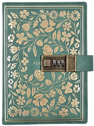 Image of NectaRoy Vintage Lockable Diary, B6 European Style Travel Journal with Lock, PU Leather Password Notebook Planner Agenda Sketchbook, Office School Supplies Student Stationery Birthday Gift, 20x14cm