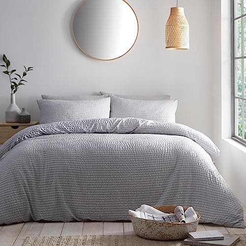 Image of Appletree Loft - Altro - Textured Duvet Cover Set - Single Bed Size in Grey