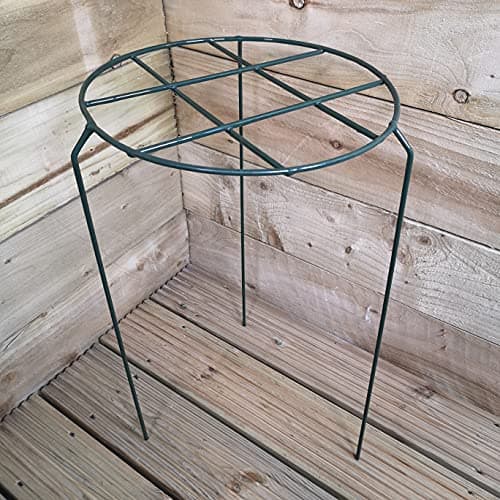 Image of Samuel ALEXANDER Pack of 3 Urban Dark Green Metal Herbaceous Garden Plant Support Grow Through Medium 50cm x 30cm