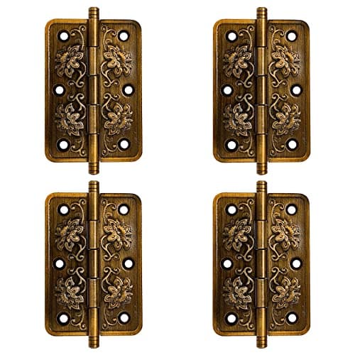 Image of Cimown Decorative Hinge Antique Bronze, Cabinet Vintage Hinges, for Cabinets, Wooden Doors, Bookcases