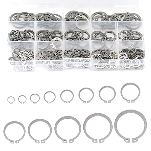 Image of 250 PCS 304 Stainless Steel C-Clip Retaining Clip Rings, External Retaining Snap Ring Circlips