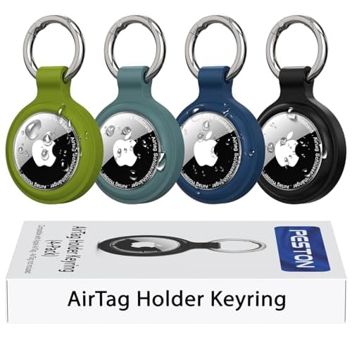 Image of PESTON AirTag Holder Keyring (4-Pack) – IPX6 Waterproof, Anti-Lost, Scratch-Resistant Case for Apple AirTag – for Keys, Pets, Luggage