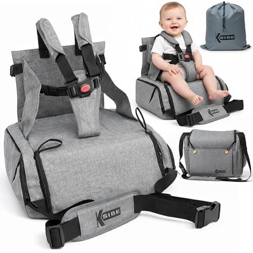 Image of Travel High Chair Baby 2 in 1 - Foldable, Lightweight, Water Resistant, Durable Design, XXL Capacity, Includes Carry Bag - Secure Meal Seat - KSIBE