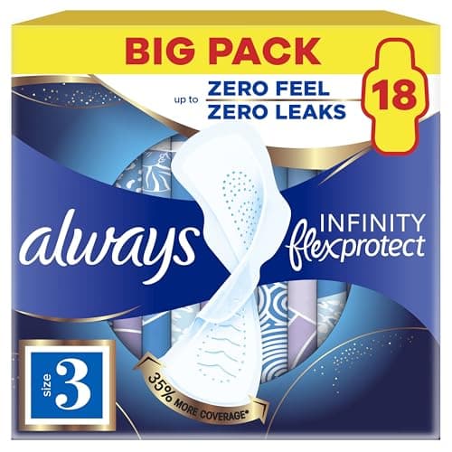 Image of Always Infinity Pads Night (Size 3) Sanitary Towels With Wings 18pk