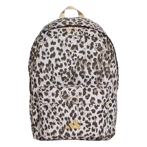 Image of adidas Unisex Leo Graphic Backpack, Crystal Linen/Khaki Six, One Size