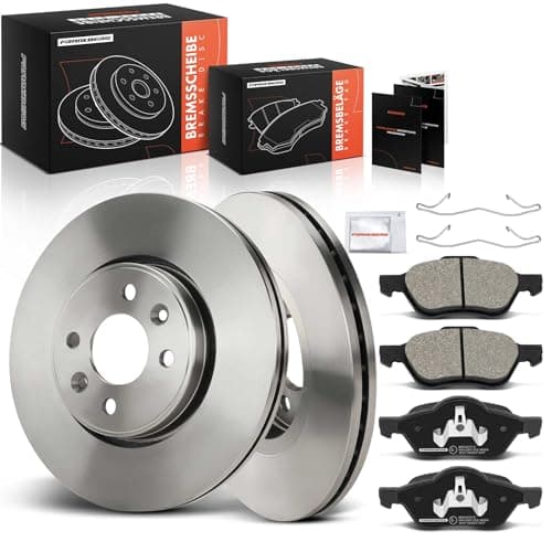 Image of Frankberg Brake Kit incl. 2x Brake Disc + 4x Brake Pad Front Compatible with Talisman Grandtour KP Laguna III Grandtour KT0/1 Replace# 24012802451