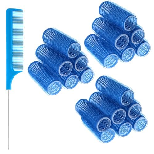 Image of Hair Curler Rollers Wave 19 PCS No Heat Hot Self Grip Clips Sleep Overnight Mini Grippers Tube Spoolies Volume Dry Bar Soft Curling Fine Thin Thick Short Long Hairstyle Styling Tools Appliances Comb