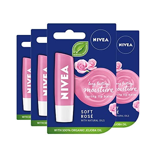 Image of Nivea Soft Rose Lip Balm 4.8g: Moisturizing Lip Care with a Subtle Floral Touch