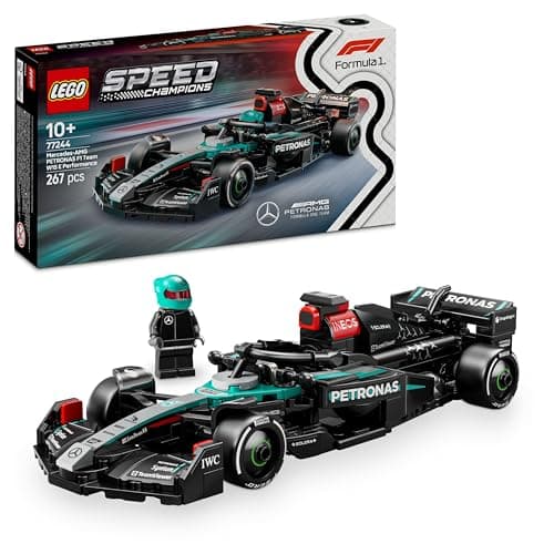 Image of LEGO Speed Champions Mercedes-AMG F1 W15 Race Car Toy with a Collectible Formula 1 Driver Minifigure - Model Kits for 10+ Year Old Boys & Girls or Adult Motorsport Fans 77244